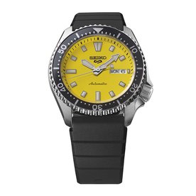 Seiko 5 Sports SKX Redux in Ki-iro Yellow szilikonszíjas férfi karóra SRPL87K1
