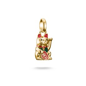 Thomas Sabo Aranyozott integető macska connect charm CC1260-427-7