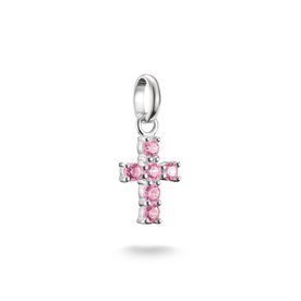 Thomas Sabo Rózsaszín köves kereszt ezüst connect charm CC1206-051-9