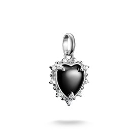 Thomas Sabo Vintage fekete szív ezüst charm CC1286-643-11