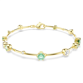 Swarovski Constella arany színű karkötő zöld kristállyal 5722478
