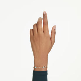 Swarovski Constella arany színű karkötő zöld kristállyal 5722478