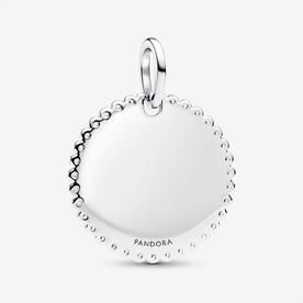 Pandora ékszer Gravírozható kerek ezüst medál cirkóniával 394007C01