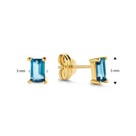 Jackie Gold Medina 14K arany London Blue topáz köves fülbevaló JKE21.158