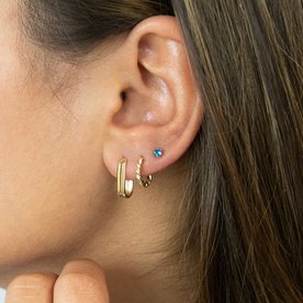 Jackie Gold Grand Place M 14K arany szögletes karika fülbevaló JKE22.257