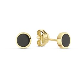 Jackie Gold 14K arany fekete achát köves fülbevaló JKE24.401