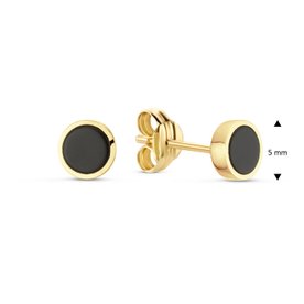 Jackie Gold 14K arany fekete achát köves fülbevaló JKE24.401
