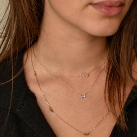 Jackie Gold Medina ametiszt 14K arany nyaklánc JKN21.156