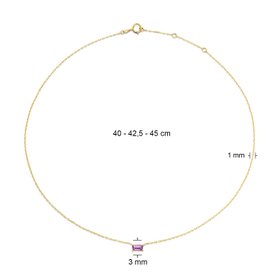 Jackie Gold Medina ametiszt 14K arany nyaklánc JKN21.156