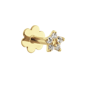 Jackie Gold Csillag fehér topáz 14K arany piercing JKP24.427