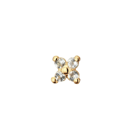Jackie Gold Virág fehér topáz 14K arany piercing JKP24.428