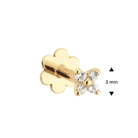 Jackie Gold Virág fehér topáz 14K arany piercing JKP24.428