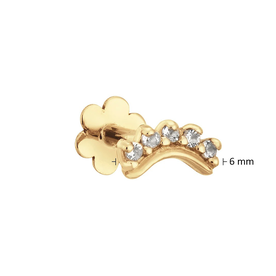 Jackie Gold Ív fehér topáz 14K arany piercing JKP24.431