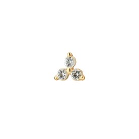 Jackie Gold Háromszög fehér topáz 14K arany piercing JKP24.433