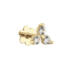 Jackie Gold Háromszög fehér topáz 14K arany piercing JKP24.433