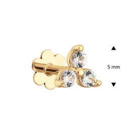 Jackie Gold Háromszög fehér topáz 14K arany piercing JKP24.433