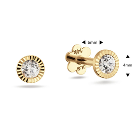 Jackie Gold Vintage fehér topáz 14K arany piercing JKP25.537