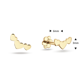 Jackie Gold Három szív 14K arany piercing JKP25.538