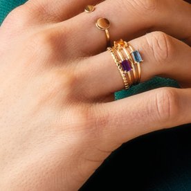 Jackie Gold Medina topáz 14K arany gyűrű 