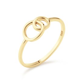 Jackie Gold Giro Doppio összefonódó körök 14K arany gyűrű 