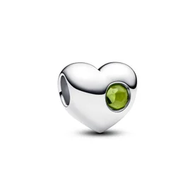 Pandora ékszer Gravírozható szív Augusztus ezüst charm 794161C08