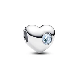 Pandora ékszer Gravírozható szív Március ezüst charm 794161C03