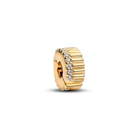 Pandora ékszer Bordázott shine szilikonos klip cirkóniával 764078C01