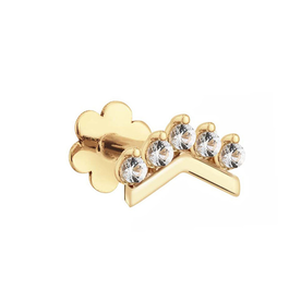 Jackie Gold V ív fehér topáz 14K arany piercing JKP24.436