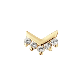 Jackie Gold V ív fehér topáz 14K arany piercing JKP24.436