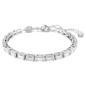 Swarovski Mátrix ezüst színű tenisz karkötő áttetsző baguette kristályokkal 5707200