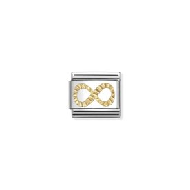 Nomination 14K arany gyémánt csiszolású végtelen jel charm 030149/066