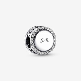 Pandora ékszer Gravírozható szikrázó kör ezüst charm 798747C01