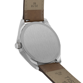 Tissot PRC 100 Solar fehér számlapos barna bőrszíjas férfi karóra T1514221603100