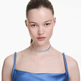 Swarovski Matrix choker nyaklánc kék fehér kristállyal 5722464