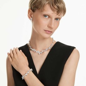 Swarovski Magic ezüst színű hópehely fülbevaló kék kristállyal 5734242