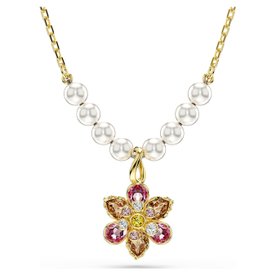 Swarovski Idyllia arany színű kristálygyöngyös nyaklánc virág medállal 5723140