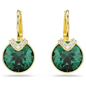 Swarovski Bella V csepp alakú arany színű fülbevaló zöld kristállyal 5735389
