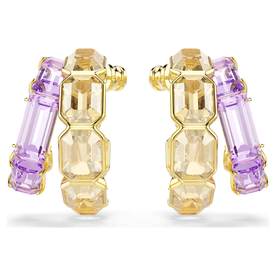 Swarovski Millenia arany színű fülbevaló lila és sárga kristállyal 5725757