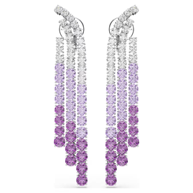 Swarovski Matrix ezüst színű klipsz lila és áttetsző kristályokkal 5705831