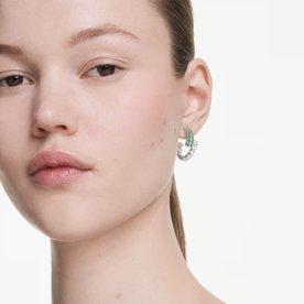 Swarovski Matrix ezüst színű fülbevaló zöld kristállyal 5732264