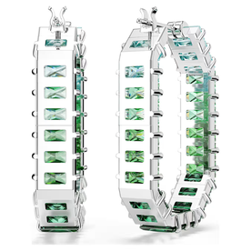 Swarovski Matrix nyolcszög ezüst színű fülbevaló zöld kristályokkal 5705787
