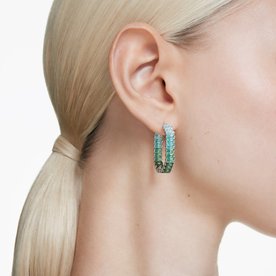 Swarovski Matrix nyolcszög ezüst színű fülbevaló zöld kristályokkal 5705787