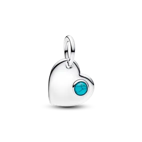 Pandora ékszer Gravírozható szív December függő ezüst charm 794295C12