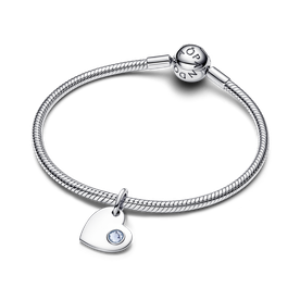 Pandora ékszer Gravírozható szív Március függő ezüst charm 794295C03