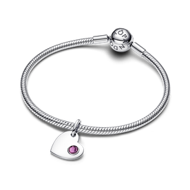 Pandora ékszer Gravírozható szív Február függő ezüst charm 794295C02