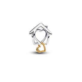 Pandora ékszer Házikó szívvel kéttónusú charm 764145C00
