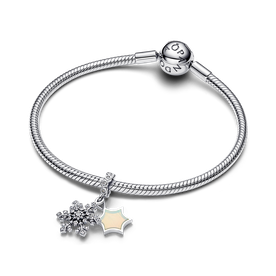 Pandora ékszer Hópehely dupla függő ezüst charm 794142C01