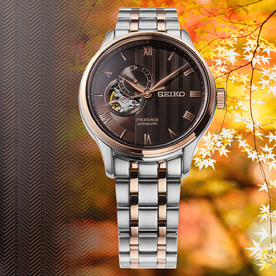 Seiko  Presage 'Japanese Garden' open heart férfi bicolor automata karóra SSA466J1