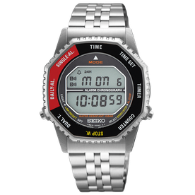 Seiko 'Rotocall' piros és fekete lünettás digitális quartz chronograph karóra SMGG19P1  Seiko 'Rotocall' piros és fekete lünettás digitális quartz chronograph karóra SMGG19P1