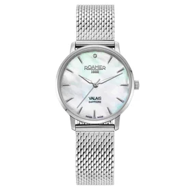 Roamer Valais gyöngyház számlapos ezüst színű női óra szett gyémánttal 989847412005 Roamer Valais gyöngyház számlapos ezüst színű női óra szett gyémánttal 989847412005